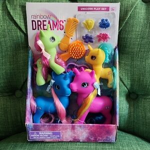 Unicorn Play Set - Pink, Blue, Green